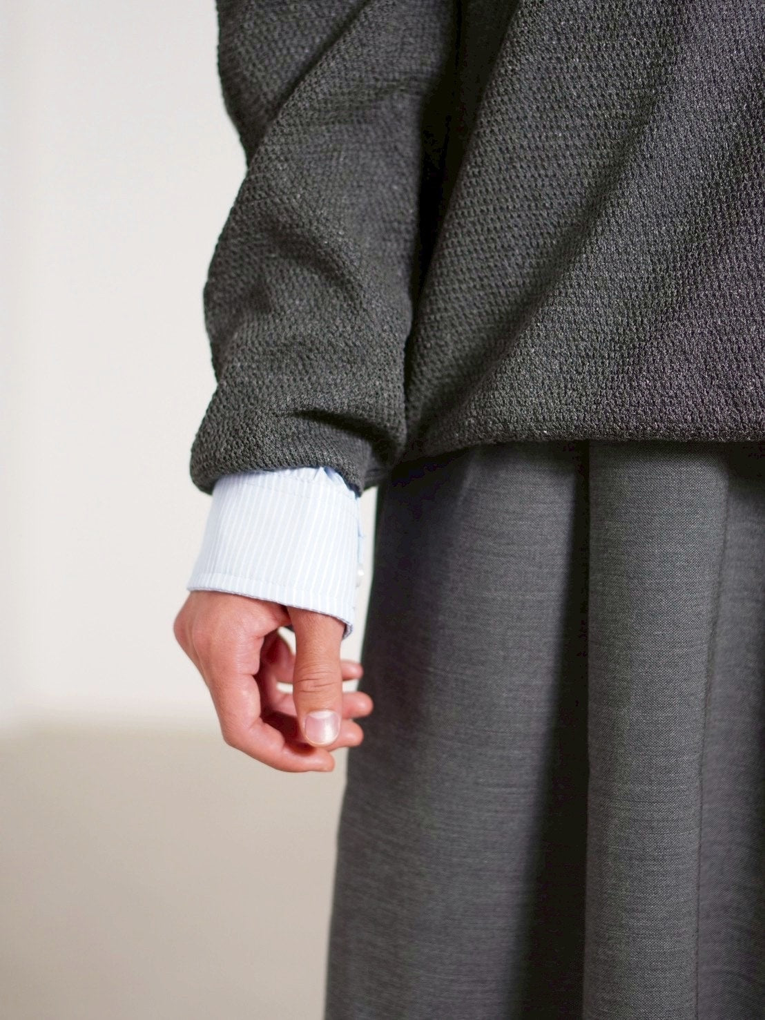 【Chikashitsu +】light touch henry neck knit / 【チカシツプラス】ライトタッチへンリーネックニット (3color)