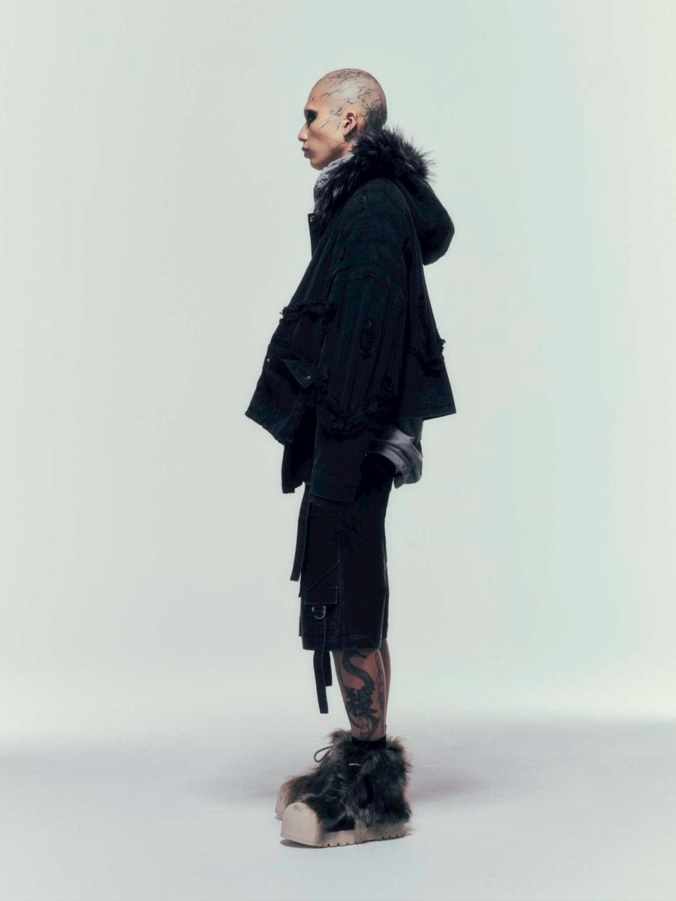 【DIG YOUR OWN GRAVE】SYN-EDGE BLOUSON /【ディグユアオウングレイブ】アシンメトリーテックブルゾン