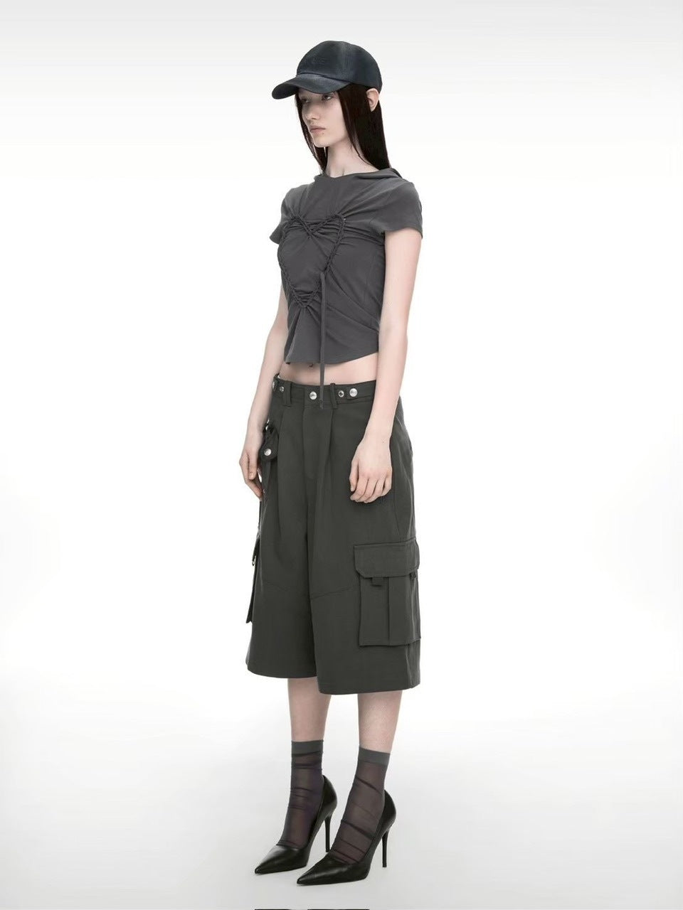 【NACHE】HEART BRAID HOODIE T-SHIRT