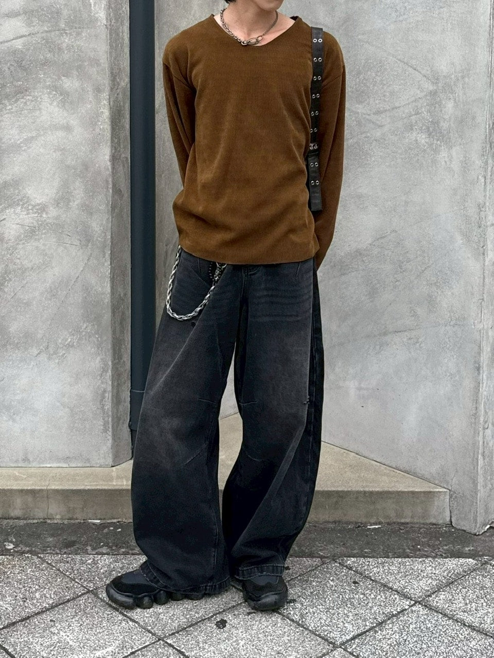 大阪店WEB限定受注制【Chikashitsu +】simple deck v neck knit / 【チカシツプラス】シンプルデッキブイネックニット (3color)