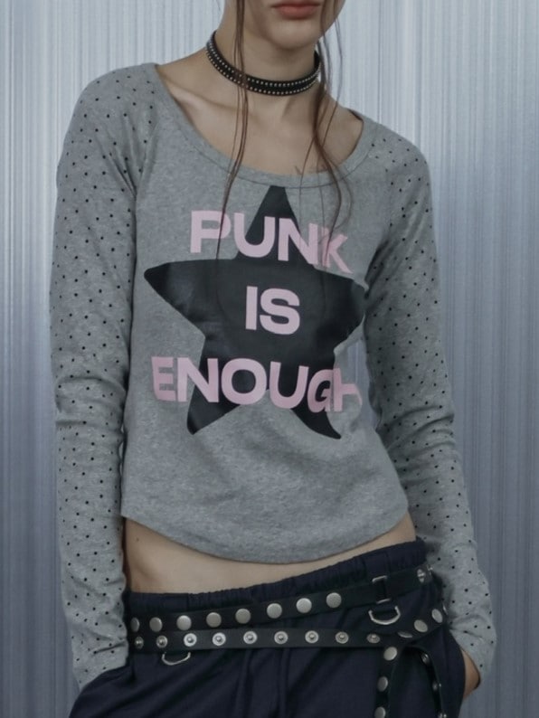 【SETUP‐EXE】STAR SLEEVE PUNK TOP / 【セットアップエグゼ】スタースリーブパンク長袖Ｔシャツ