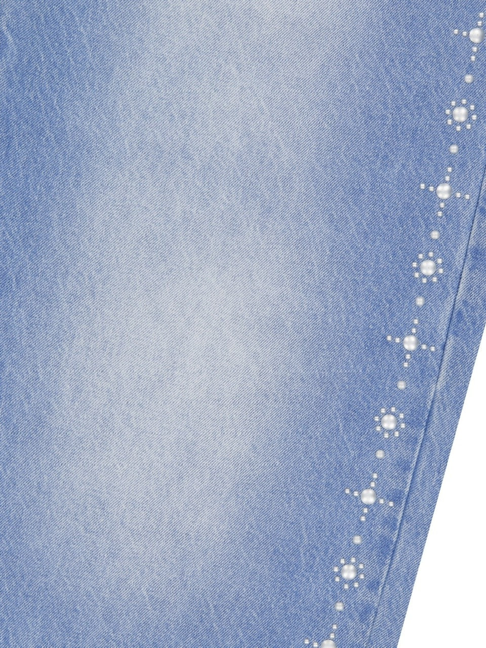 【AAKAM】Side Rhinestone Denim Pants