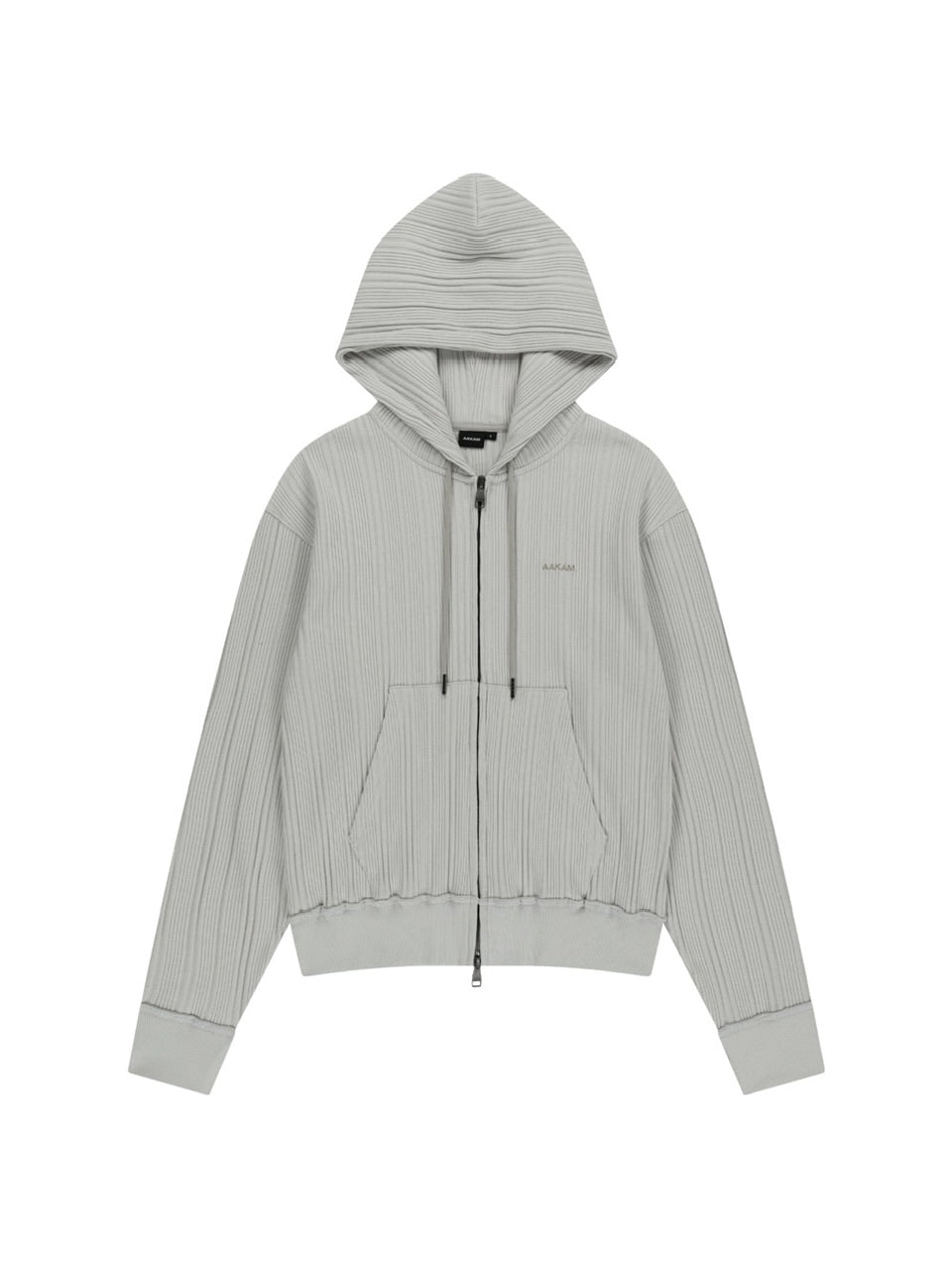 【AAKAM】Knitted Zip-Up Hoodie