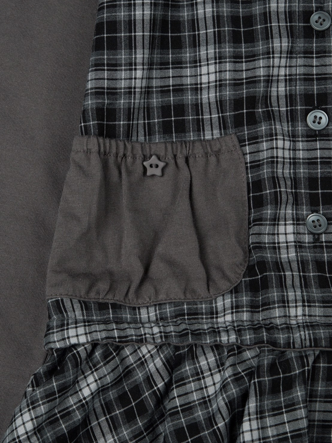 【TUOMIO】CHECK MIXED JERSEY DRESS / 【トゥオミオ】チェックミックスジャージワンピース