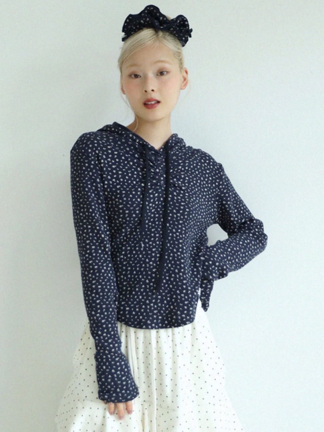 12/21 20:00 再販【Uglyshadow】FLOWER WAFFLE HOODIE