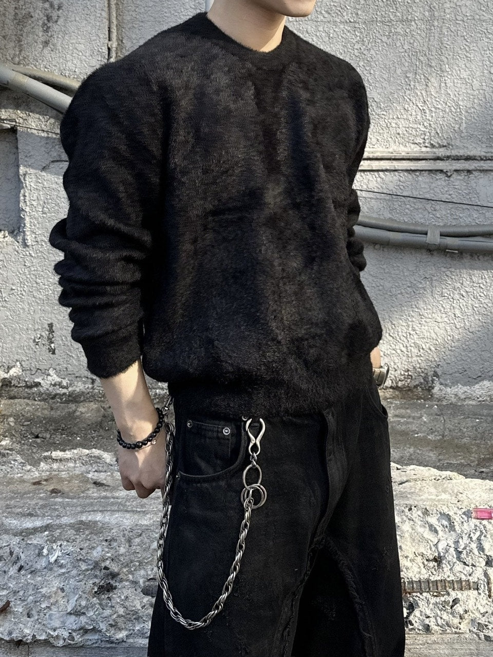 大阪店WEB限定受注制【Chikashitsu +】cropped hairy knit / 【チカシツプラス】クロップドヘアリーニット (3color)