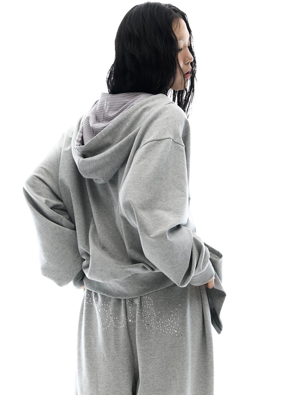 【OJOS】Hotfix Logo Wide Sweatpants