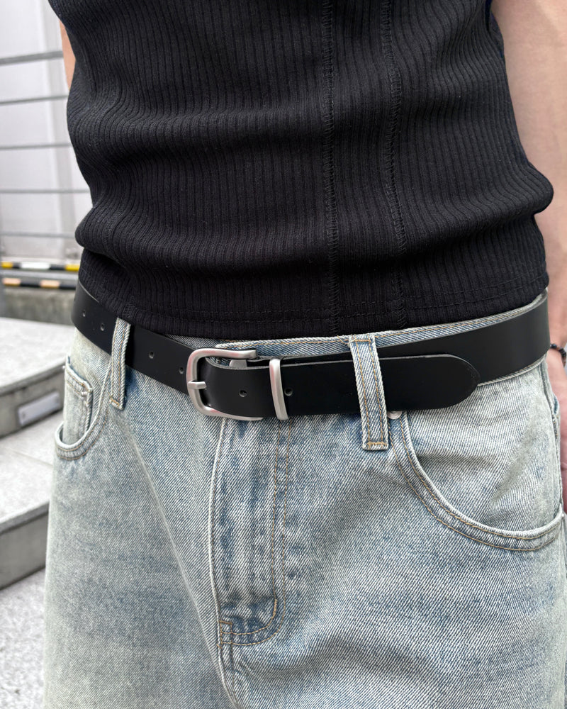 受注制【youll】basic leather belt (2color)