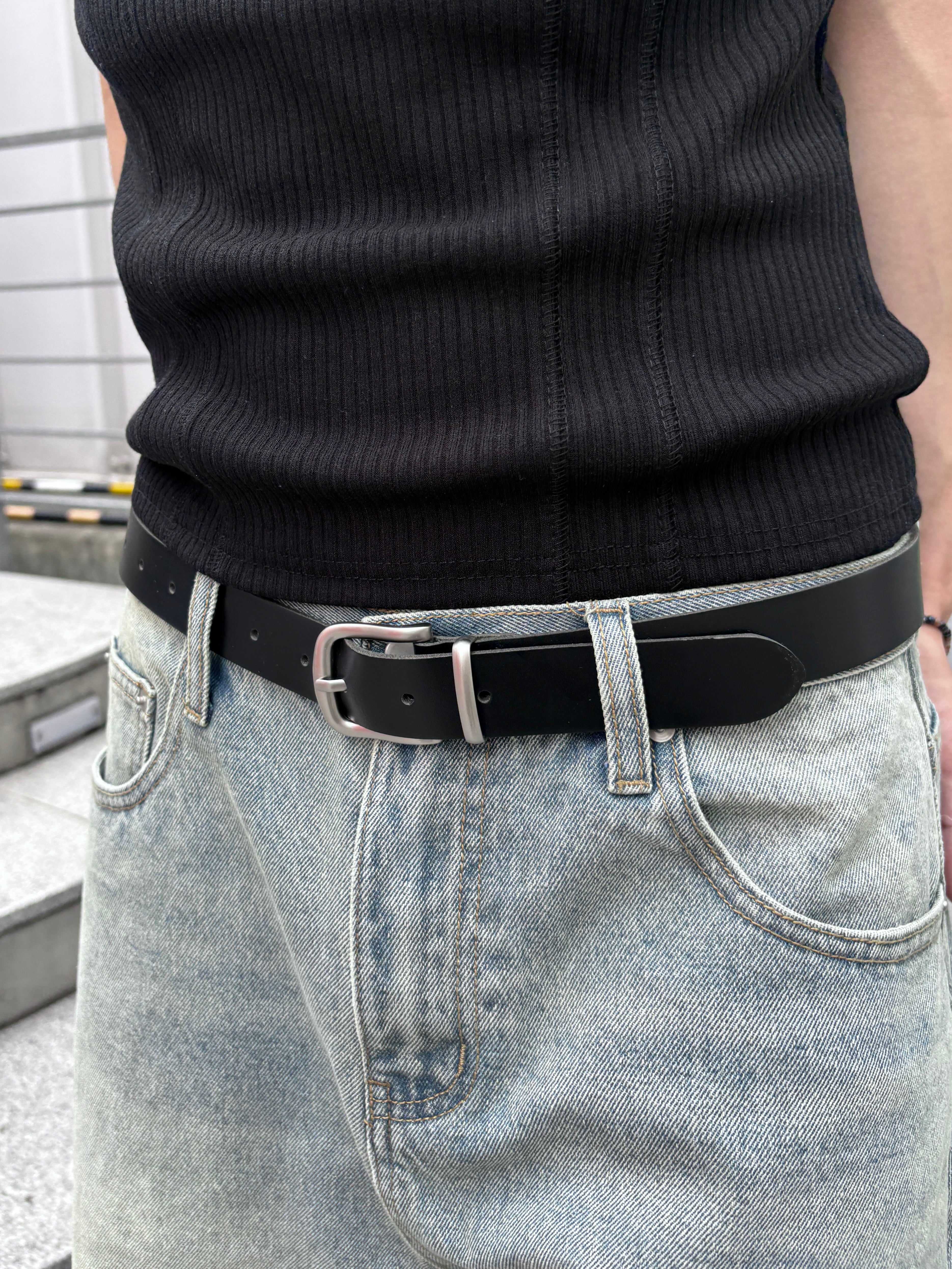 受注制【youll】basic leather belt (2color)