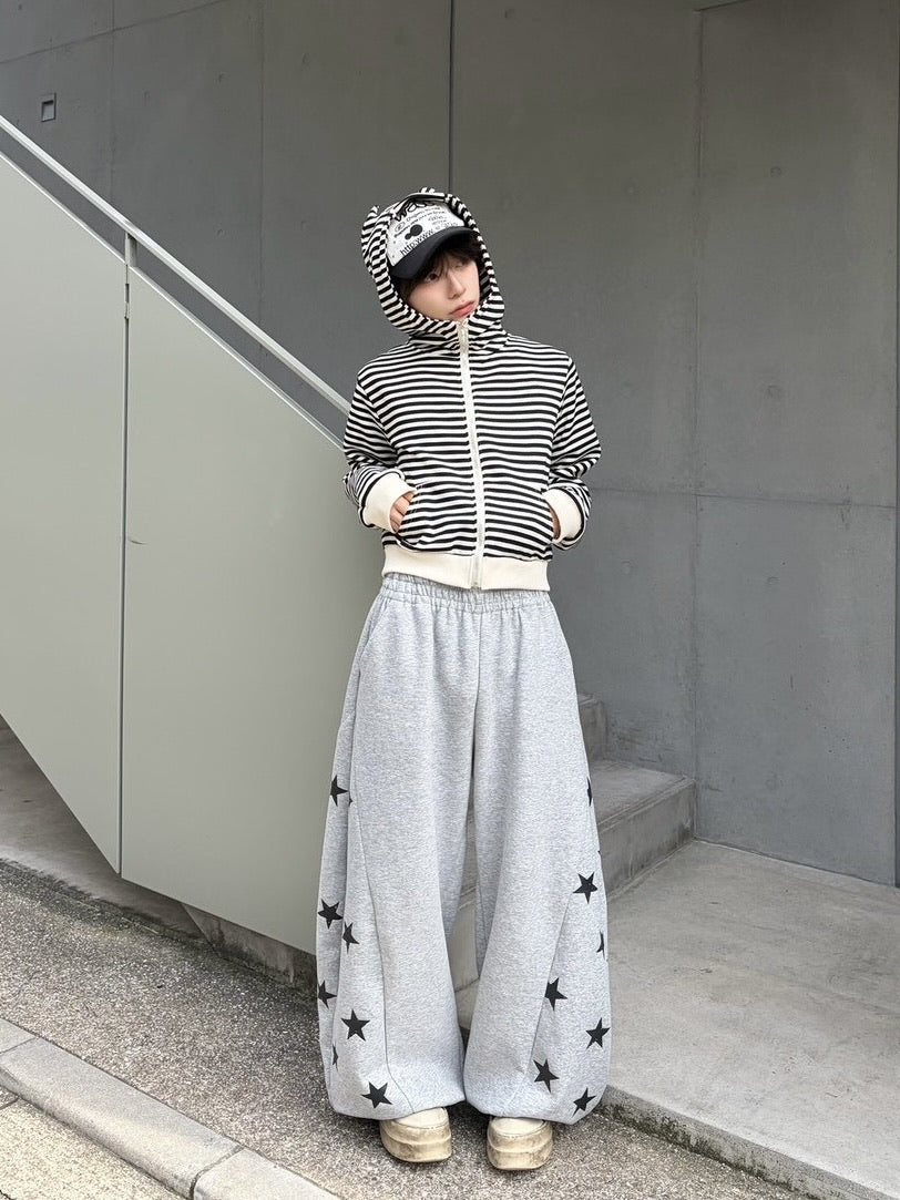国際配送【LUV CODE】star wide sweat pants