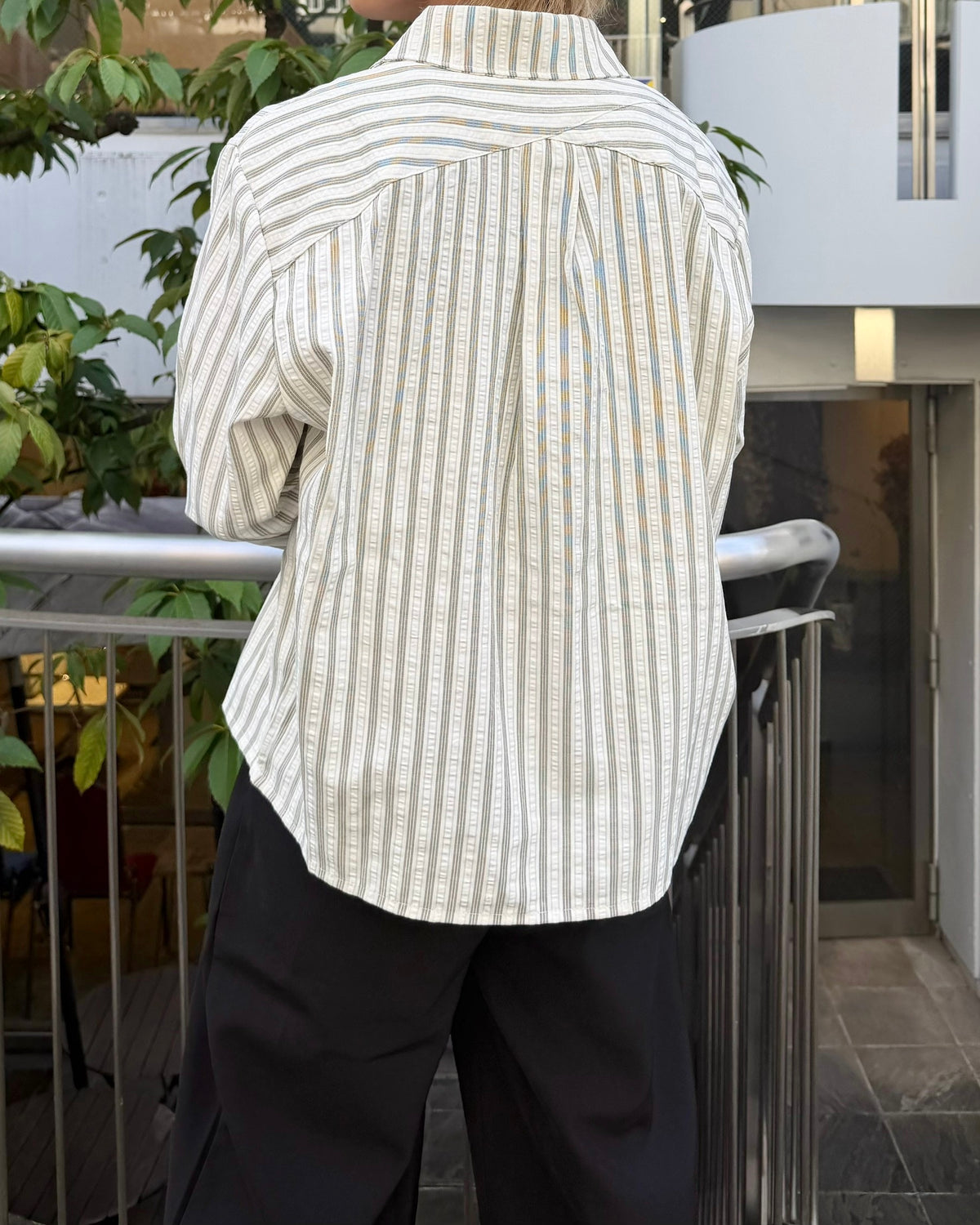 国際配送【RENOL】stripe boxy shirt