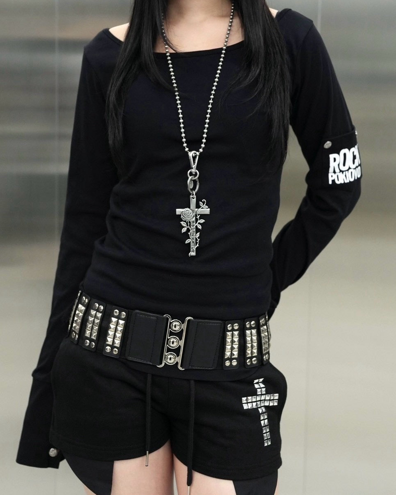 受注制【Never mind the XU】Back graphic slim top (2color)