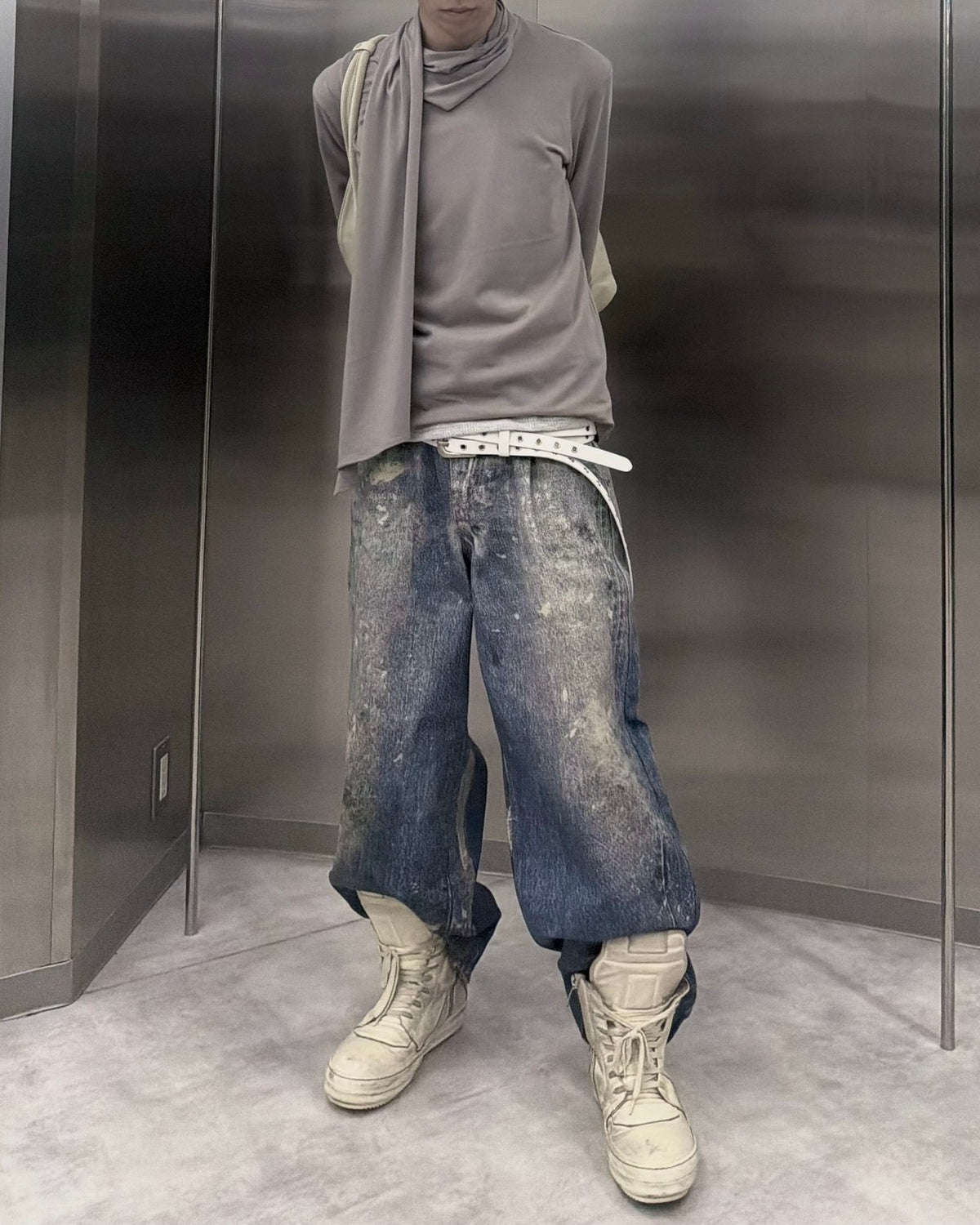 受注制【nmtc+】Draped Scarf Neck Top (2color)