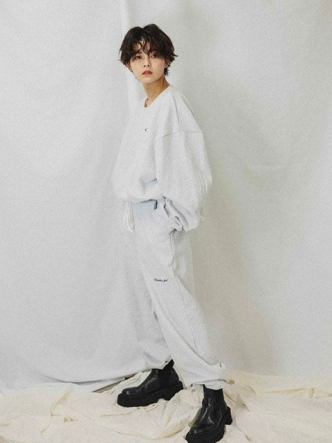 【Chikashitsu + ORIGINAL】loose logo sweat pants (3color)