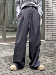 受注制【Chikashitsu +】wide tuck slacks (3color)