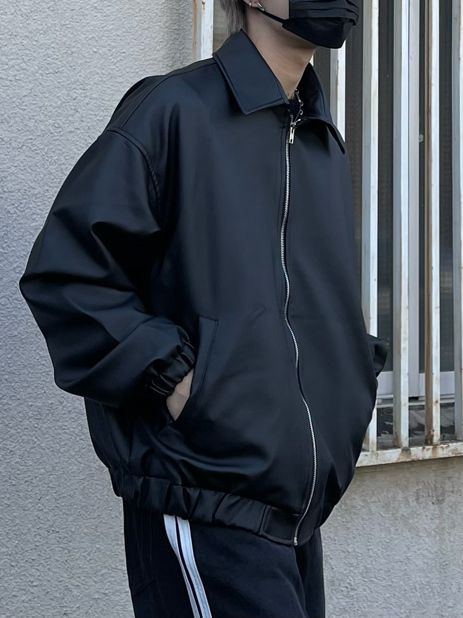 受注制【Chikashitsu +】leather blouson (3color)