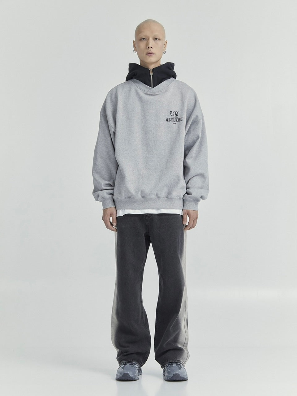 【OY】OVERLAY LOGO ZIPPER POLA HOODIE