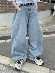 【Chikashitsu +】snap button denim pants (2color)