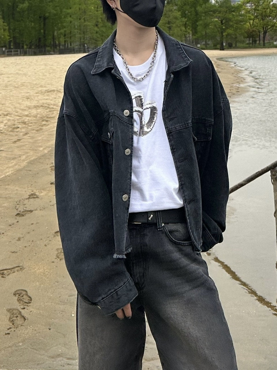 大阪店WEB限定受注制【Chikashitsu +】cutting cropped denim jacket (3color)