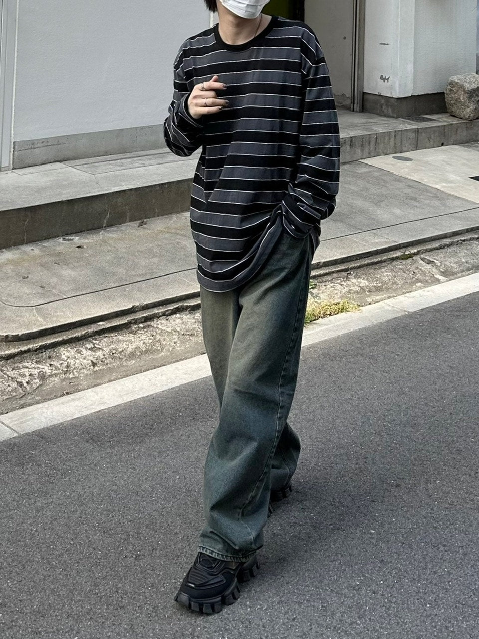 受注制【Chikashitsu +】border long sleeve (2color)