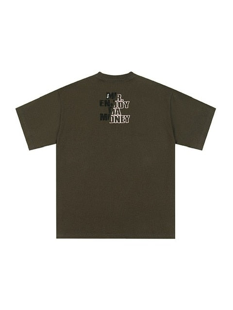 【MR. ENJOY DA MONEY】Cutting font short sleeves