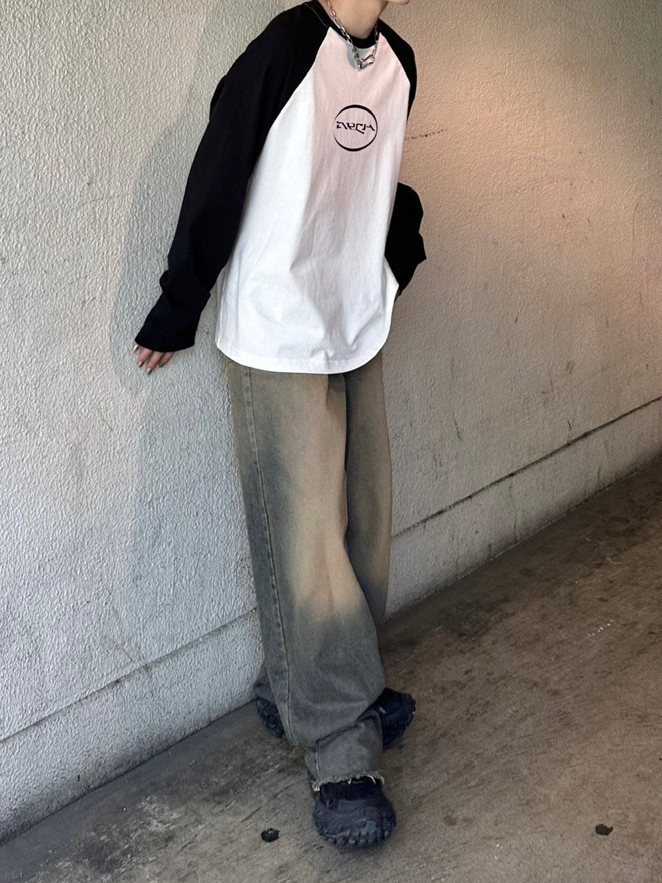 受注制【Chikashitsu +】vintage faded wash denim pants