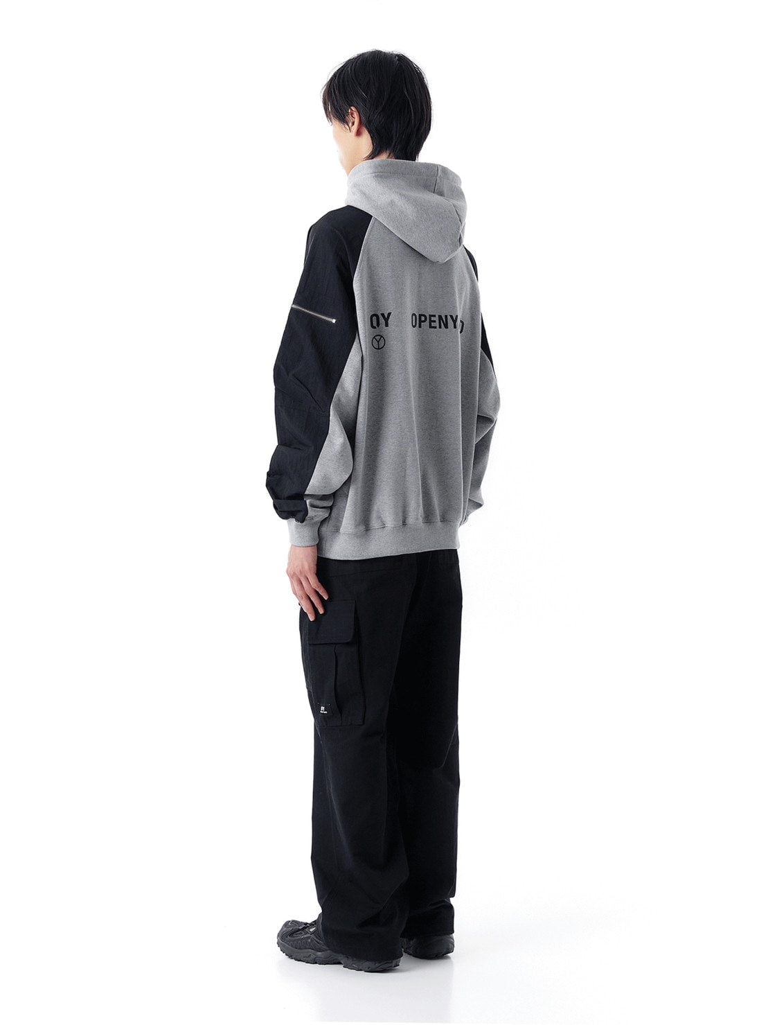 【OY】PANEL CONTRAST POCKET HOODIE
