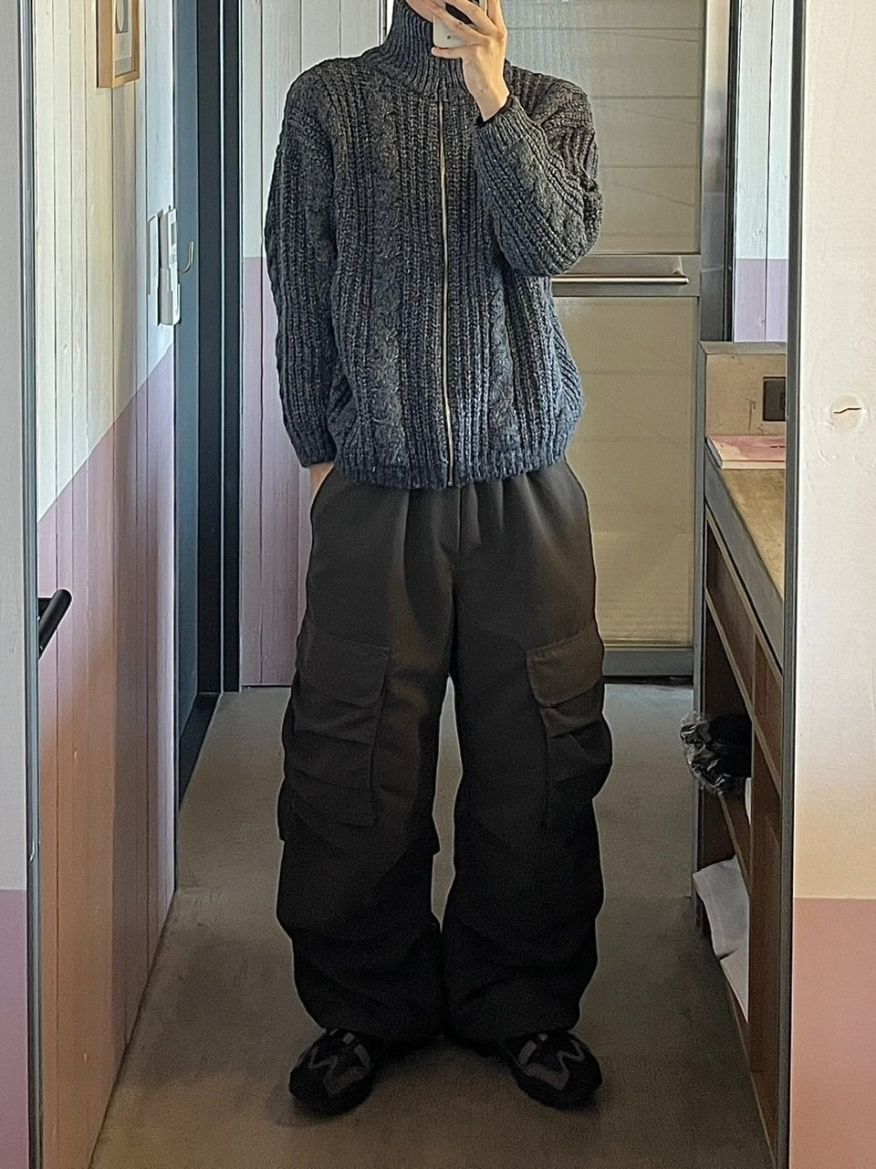 受注制【youll】zip up cable knit (5color)