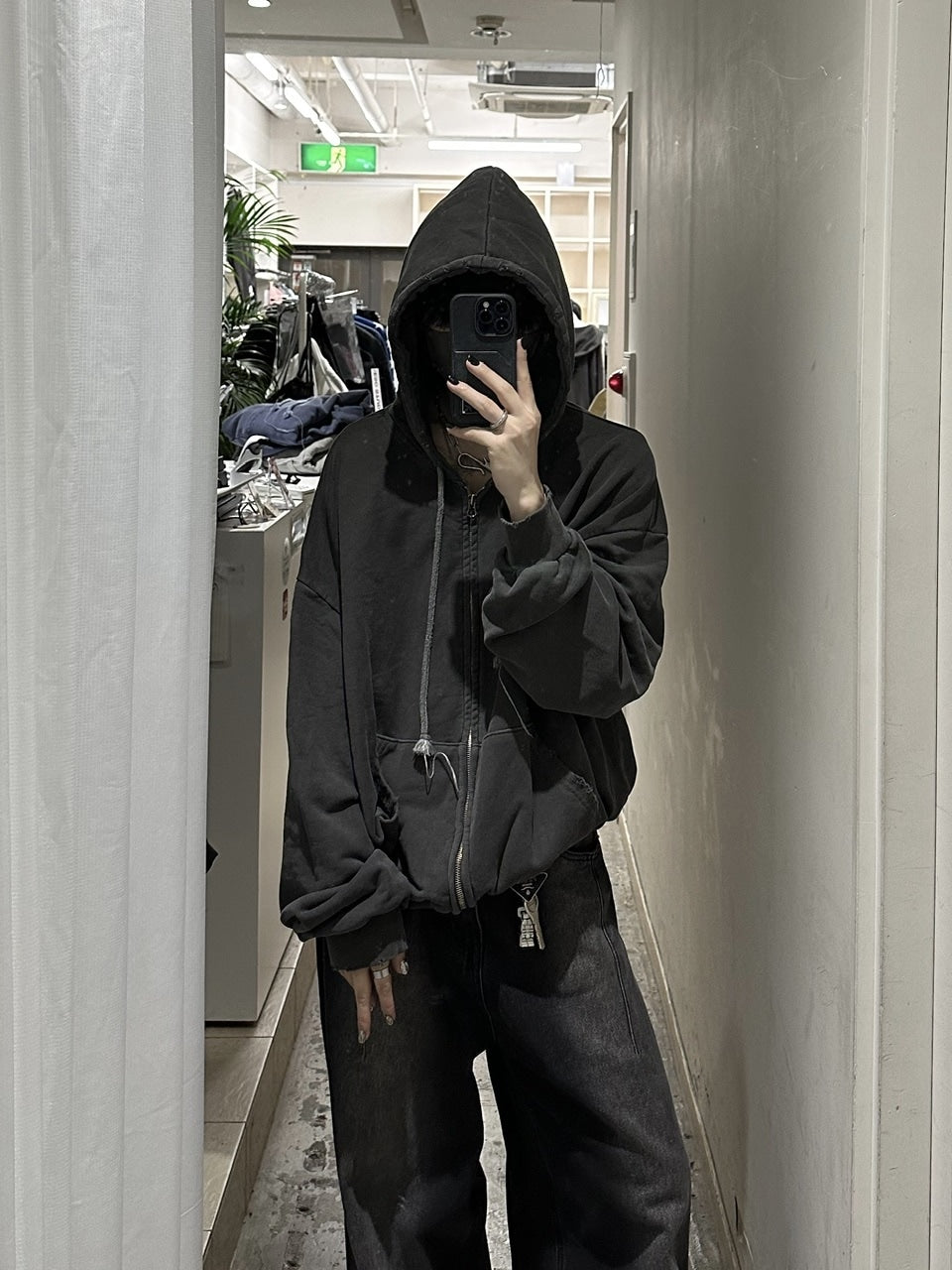 大阪店WEB限定受注制【Chikashitsu +】damage zip up hoodie (3color) / 【チカシツプラス】ダメージ長袖ジップアップパーカー