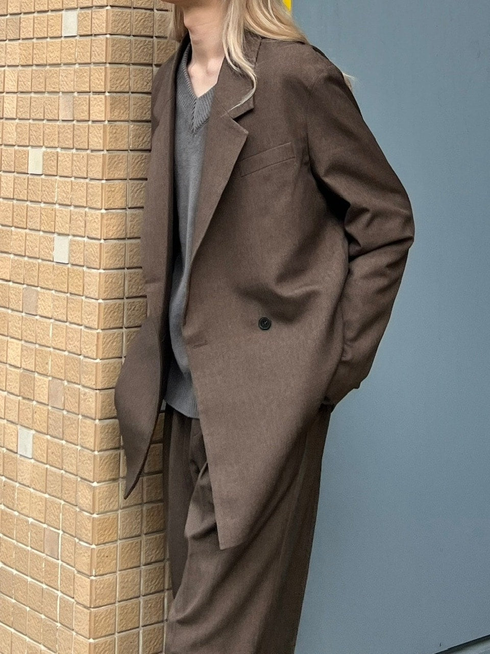 受注制【Chikashitsu +】set up overfit double jacket (3color)