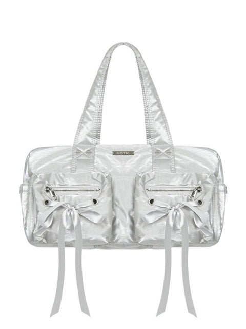 【NOT KNOWING】Double Ribbon Cargo Duffle Bag