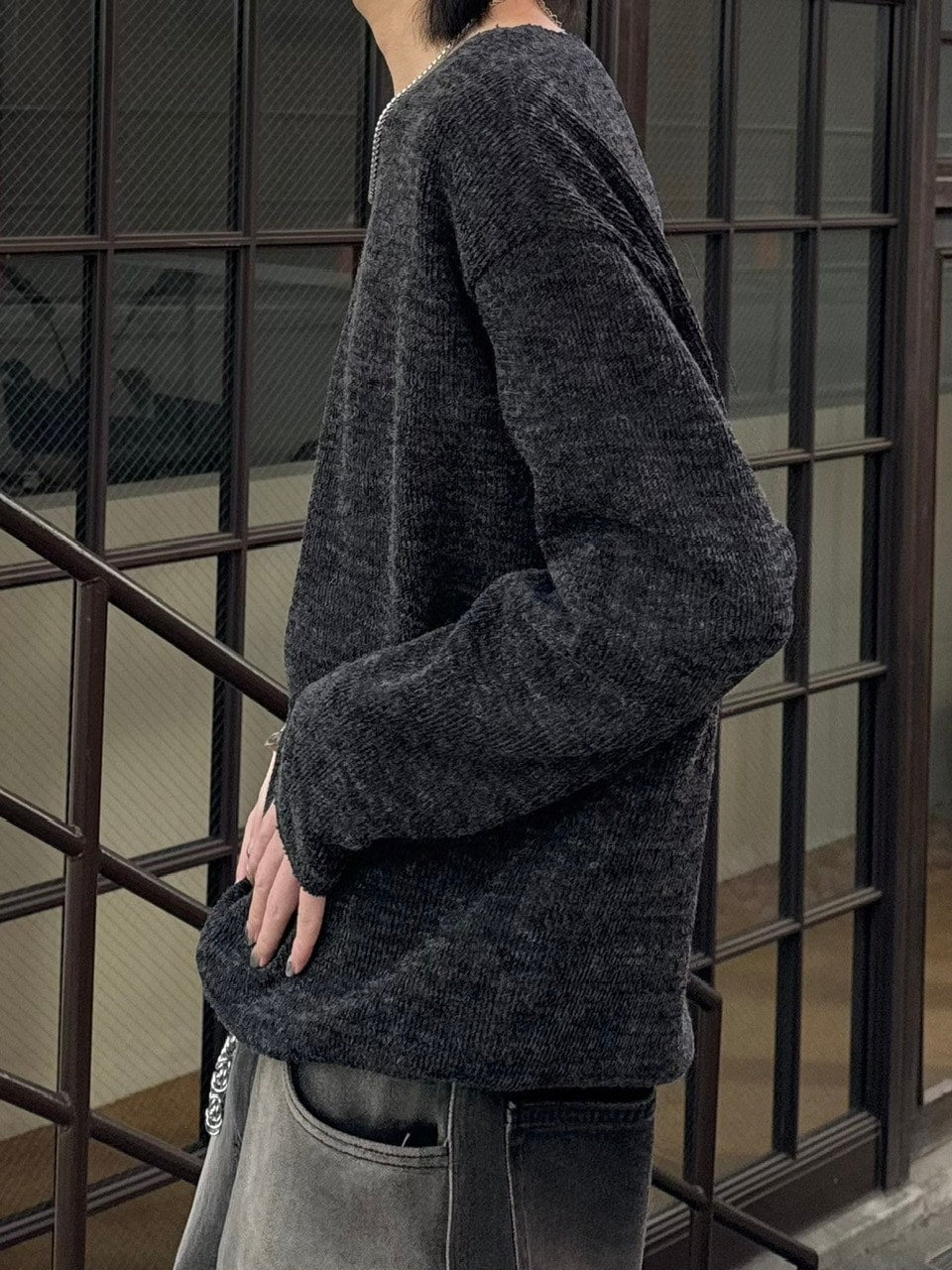 【Chikashitsu +】unisex over knit (4color) / 【チカシツプラス】ユニセックスオーバーサイズ長袖ニット