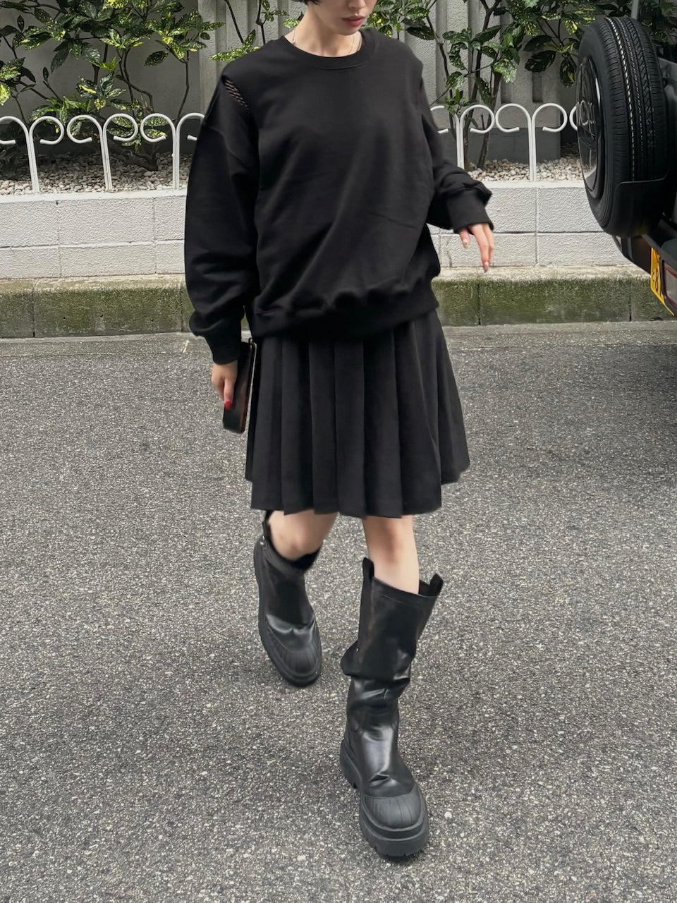 受注制【Chikashitsu +】pleats midi skirt (3color)