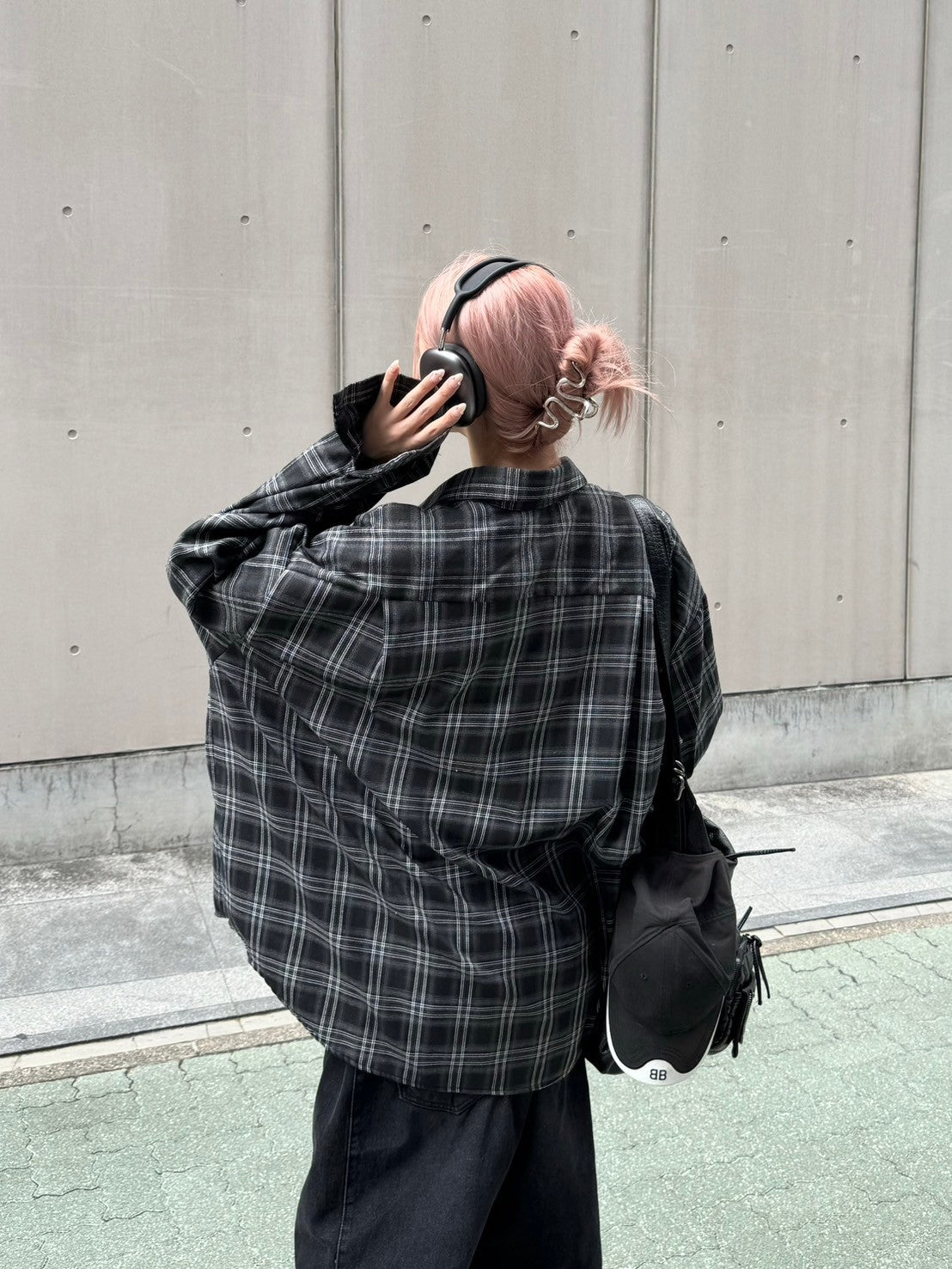 受注制【Chikashitsu +】oversized check shirt