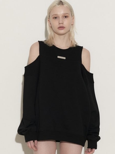 【ROCK CAKE】Open Shoulder Sweatshirt