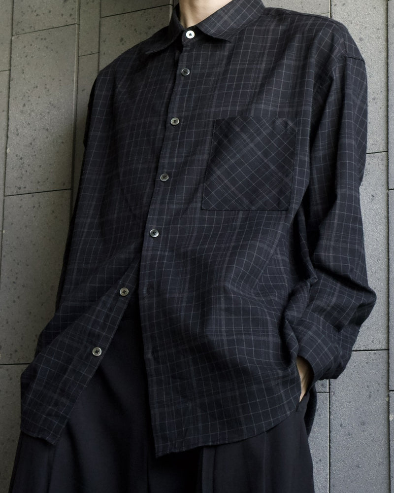 東京店WEB限定【Chikashitsu +】glen check regular shirt(2color)