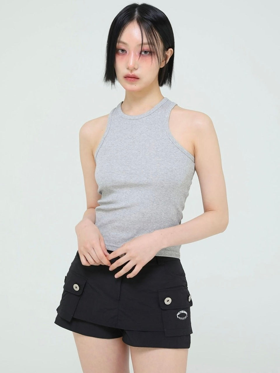 【Uglyshadow】BEADS MANGO SLEEVELESS / 【アグリーシャドウ】ビーズシンプルタンクトップ