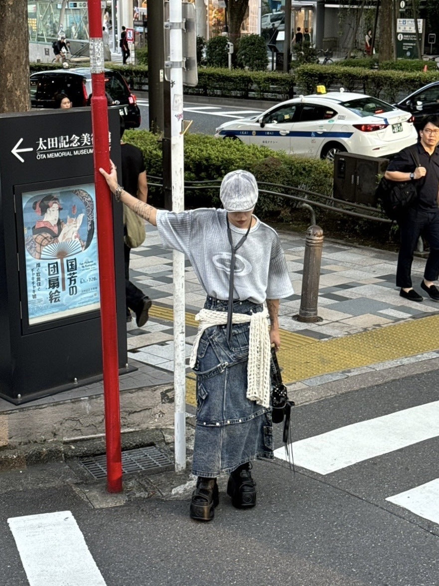 受注制【Never mind the XU】washing waffle tee (3color)