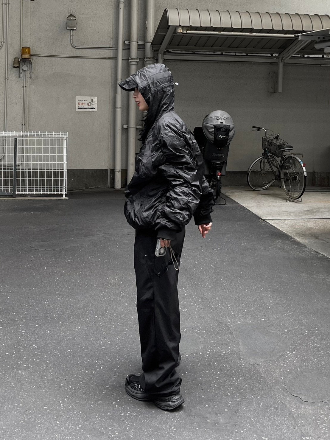 受注制【oaks】shirring design nylon jacket (3color)