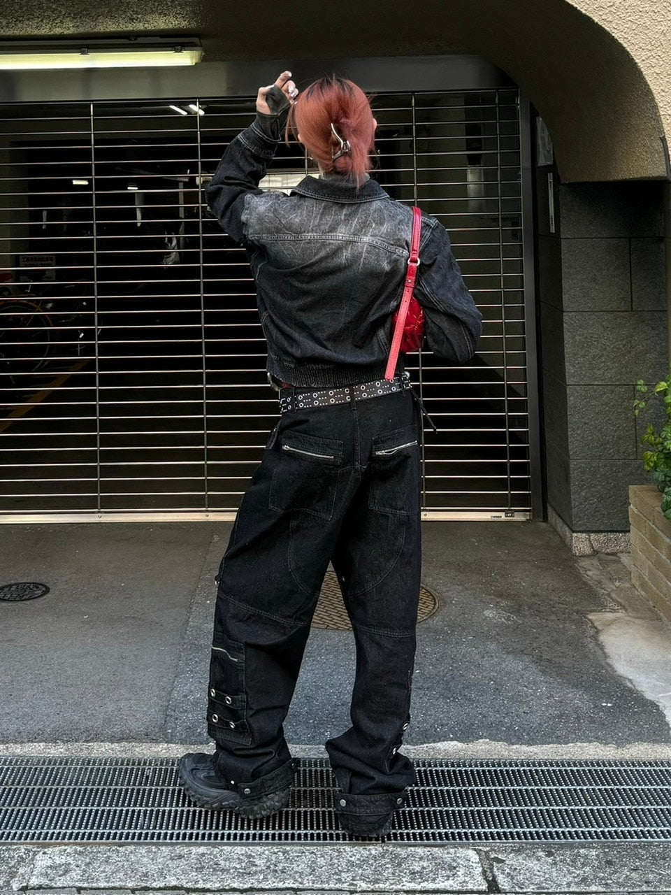 受注制【Chikashitsu +】steel ring denim cargo pants