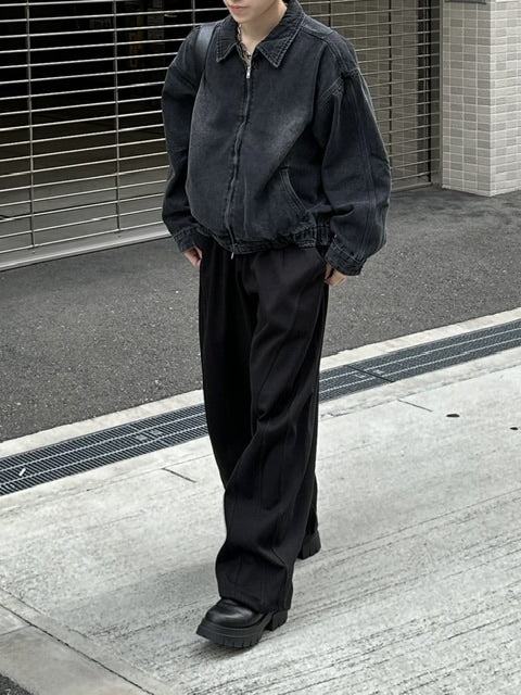 受注制【Chikashitsu +】curve stitch straight sweat pants (3color) / 【チカシツプラス】カーブスティッチストレートスウェットパンツ