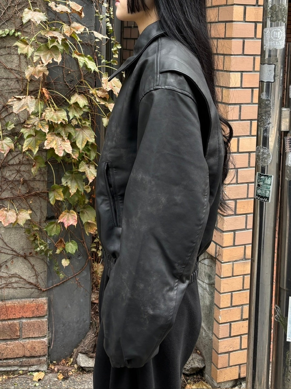 受注制【oaks】fake leather jacket (2color) / 【オークス】フェイクレザージャケット