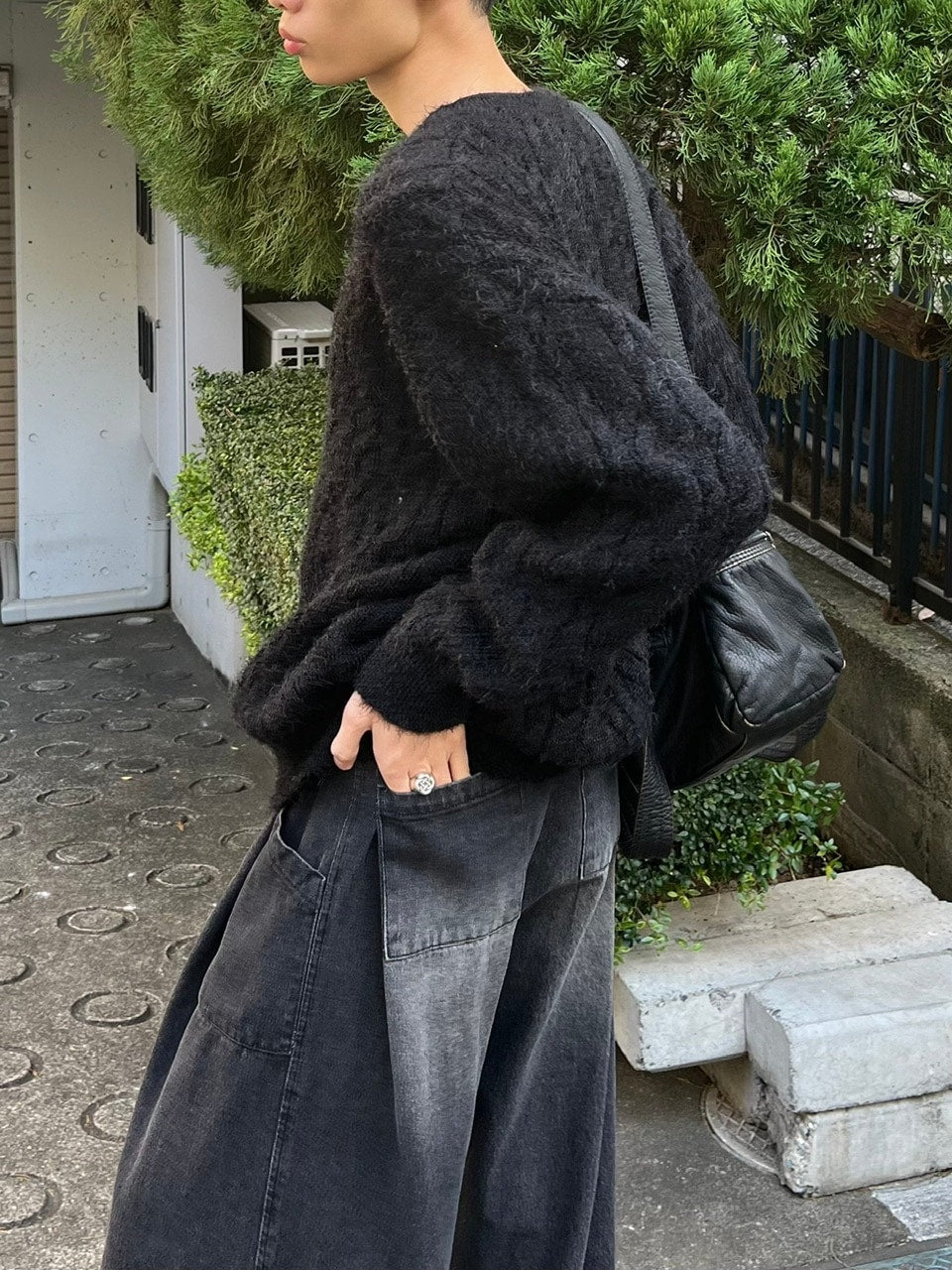 受注制【Chikashitsu +】angora like cable knit (3color)