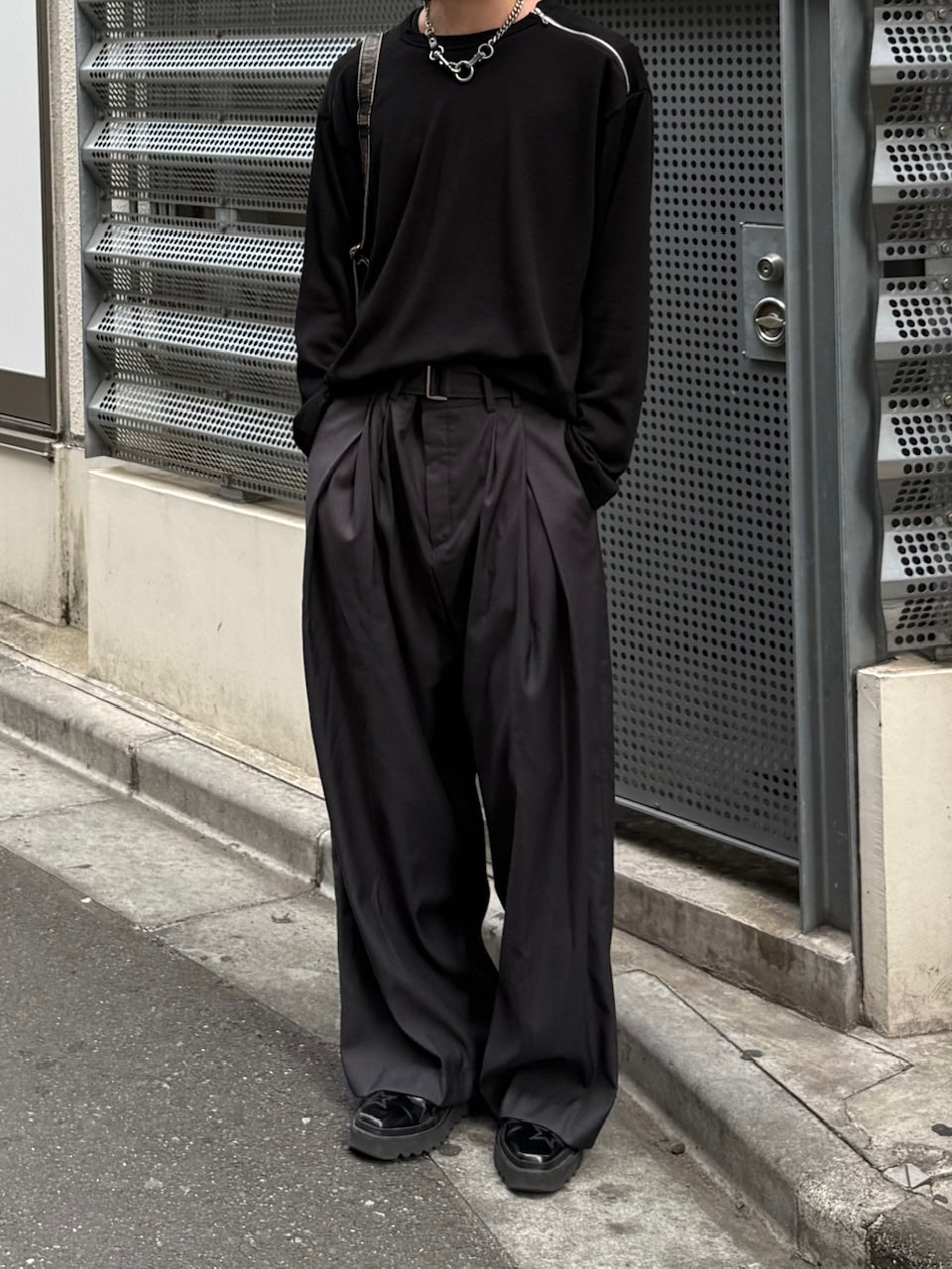 大阪店WEB限定【Chikashitsu +】shoulder zip long sleeve (2color)