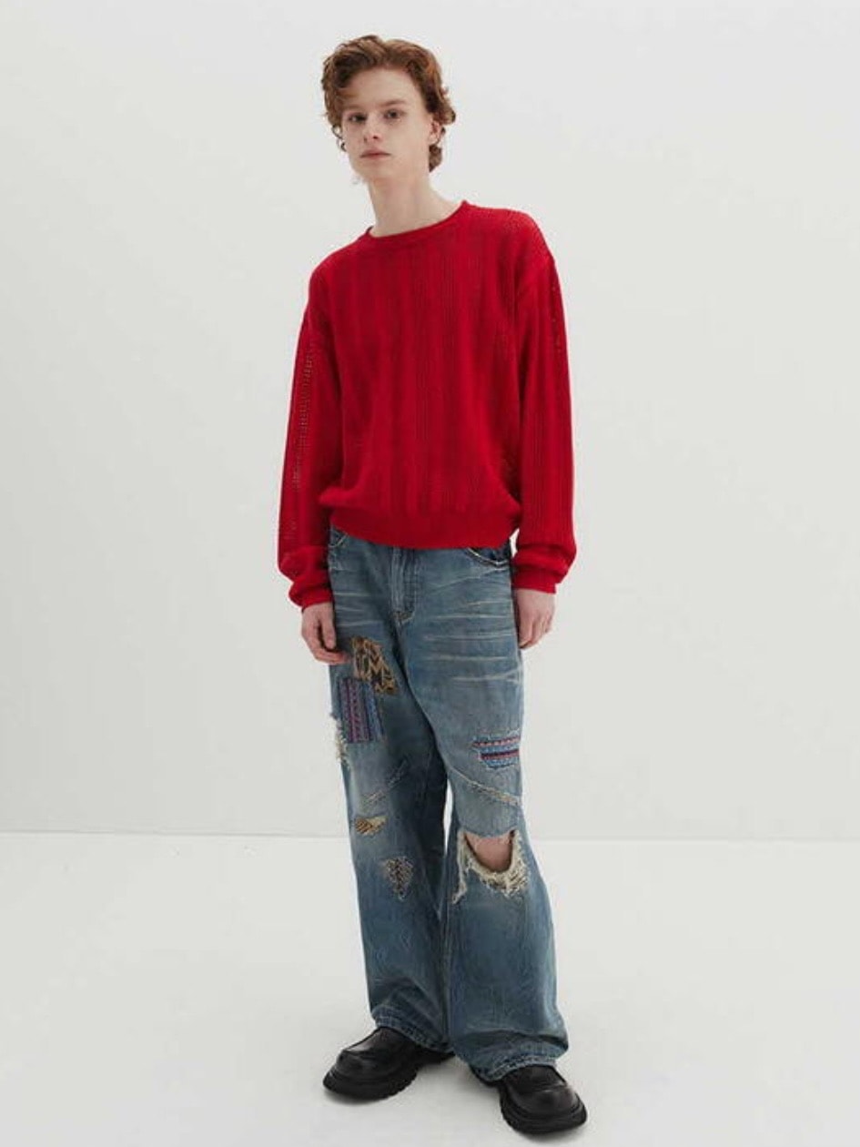 【DNSR】Meshed Crop Knit