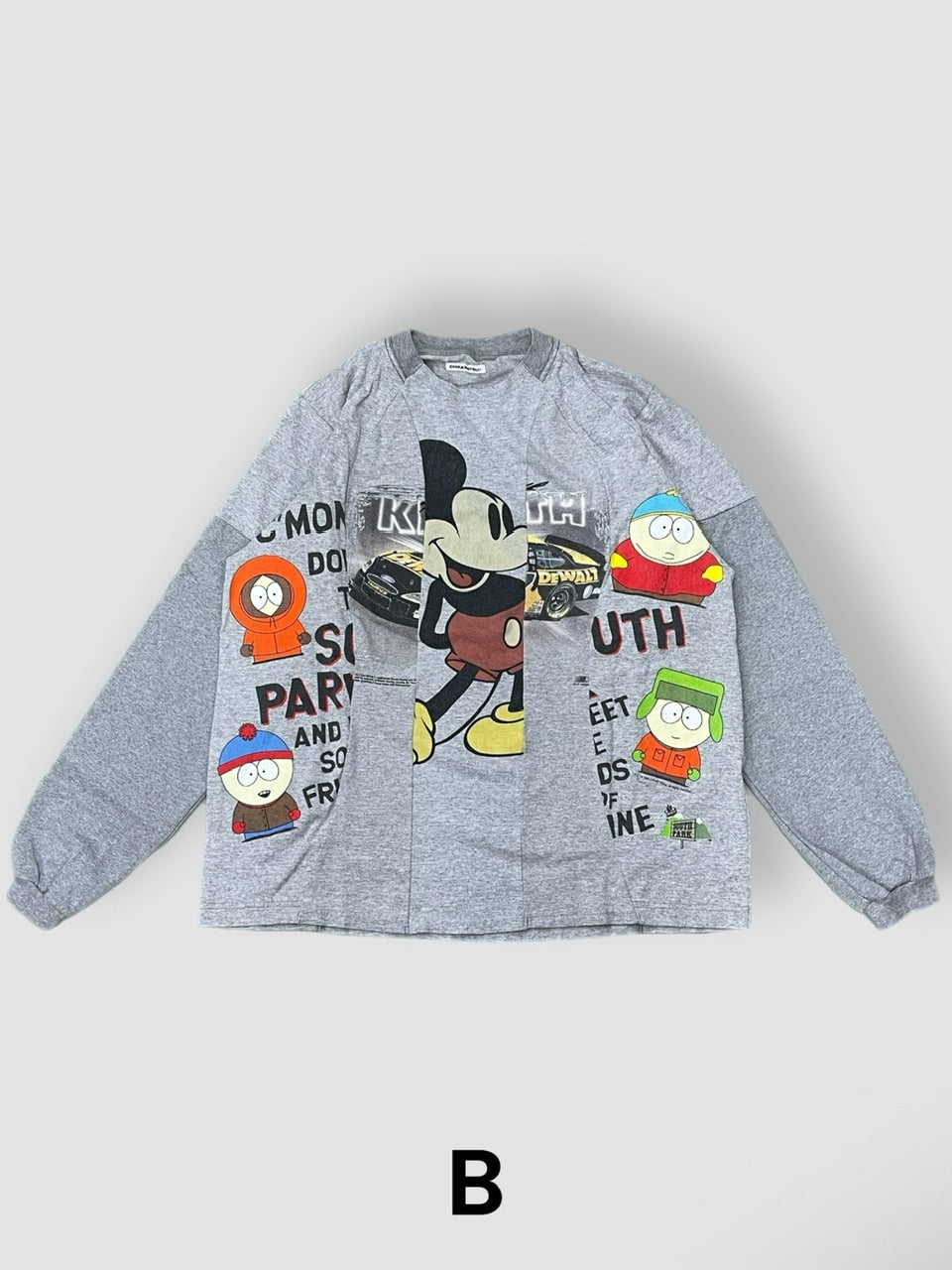 【Re +】cutting switch long sleeve (gray)