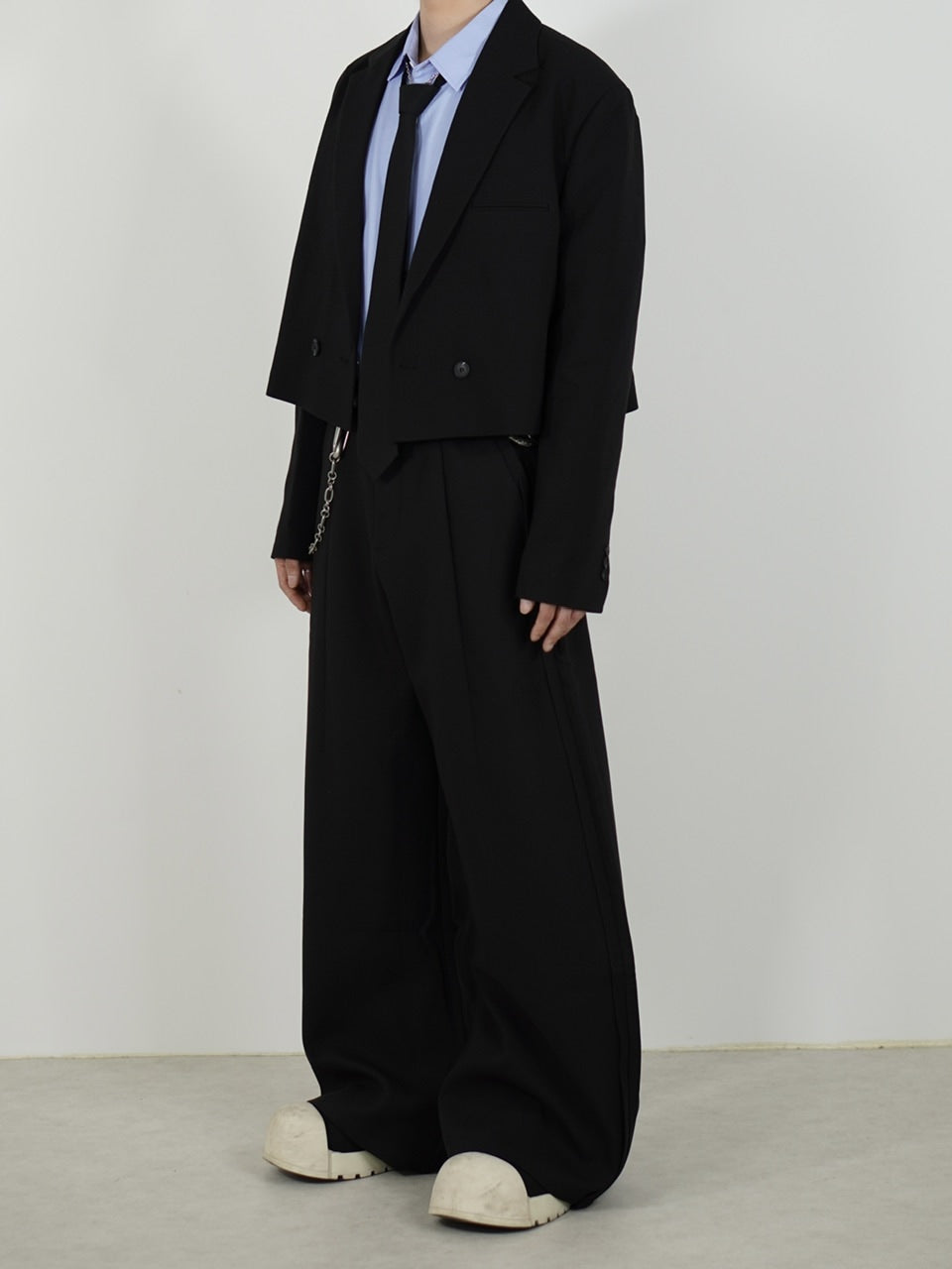 受注制【Chikashitsu +】side design wide slacks (2color)