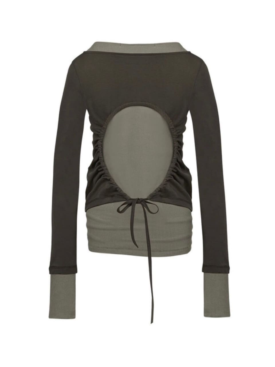 【NOT KNOWING】Back Strap Layered Top / 【ノットノーイング】バックストラップレイヤード長袖Tシャツ