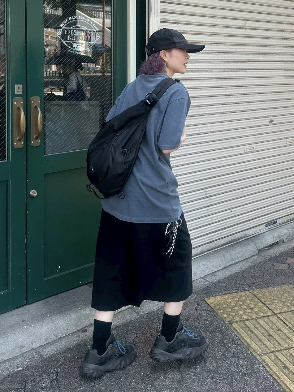 受注制【Chikashitsu +】pigment cross point t-shirt (2color) / 【チカシツプラス】ピグメントクロスポイント半袖Tシャツ
