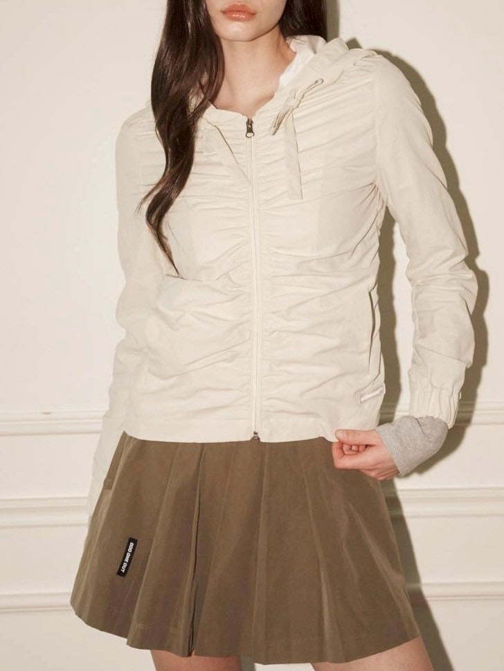 【ODDONEOUT】SHIRRING HOODIE JUMPER / 【オッドワンアウト】シャーリングフードジャンパー